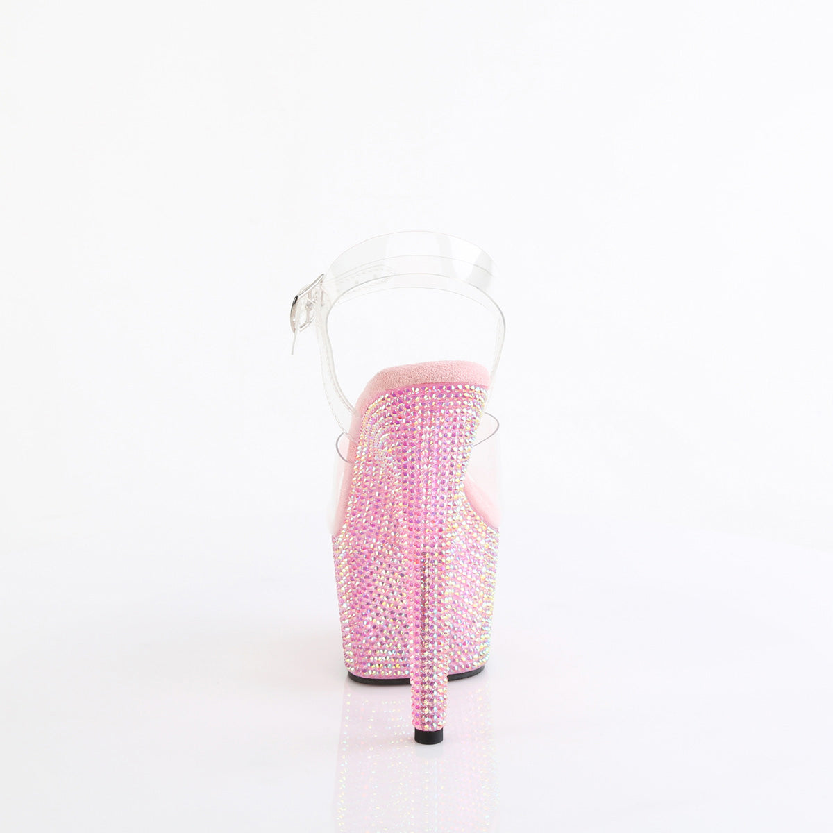 7" Heel, 2 3/4" Pf Ankle Strap Sandal W/ Resin Rs Pleaser Pleaser BEJEWELED/708RRS