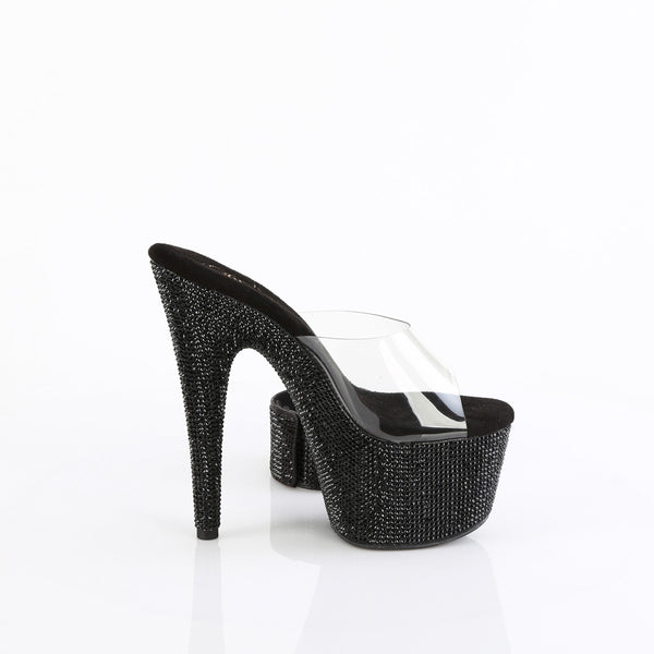 7" Heel, 2 3/4" Pf Rs Embellished Slide W/Matching Cuff Pleaser Pleaser BEJEWELED/712RS
