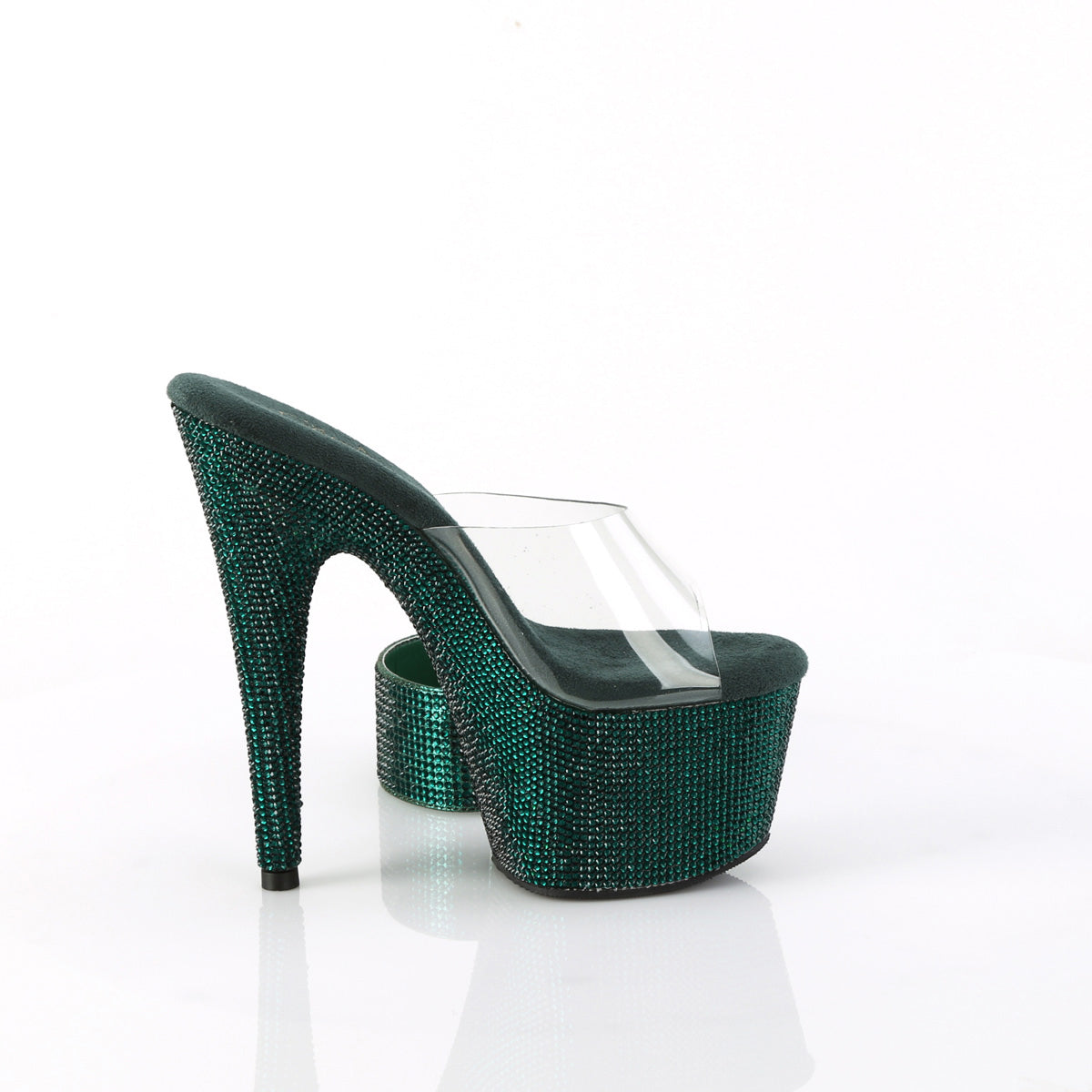7" Heel, 2 3/4" Pf Rs Embellished Slide W/Matching Cuff Pleaser Pleaser BEJEWELED/712RS