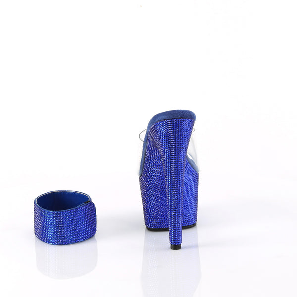 7" Heel, 2 3/4" Pf Rs Embellished Slide W/Matching Cuff Pleaser Pleaser BEJEWELED/712RS