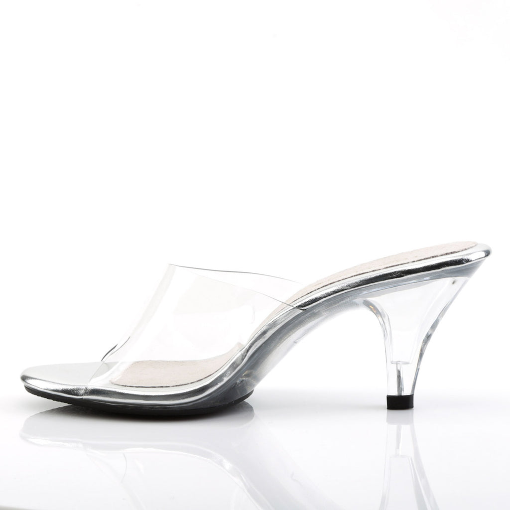 Sexy Open Toe Clear Upper Slip On Slippers Mules High Heels Shoes Pleaser Fabulicious BELLE/301