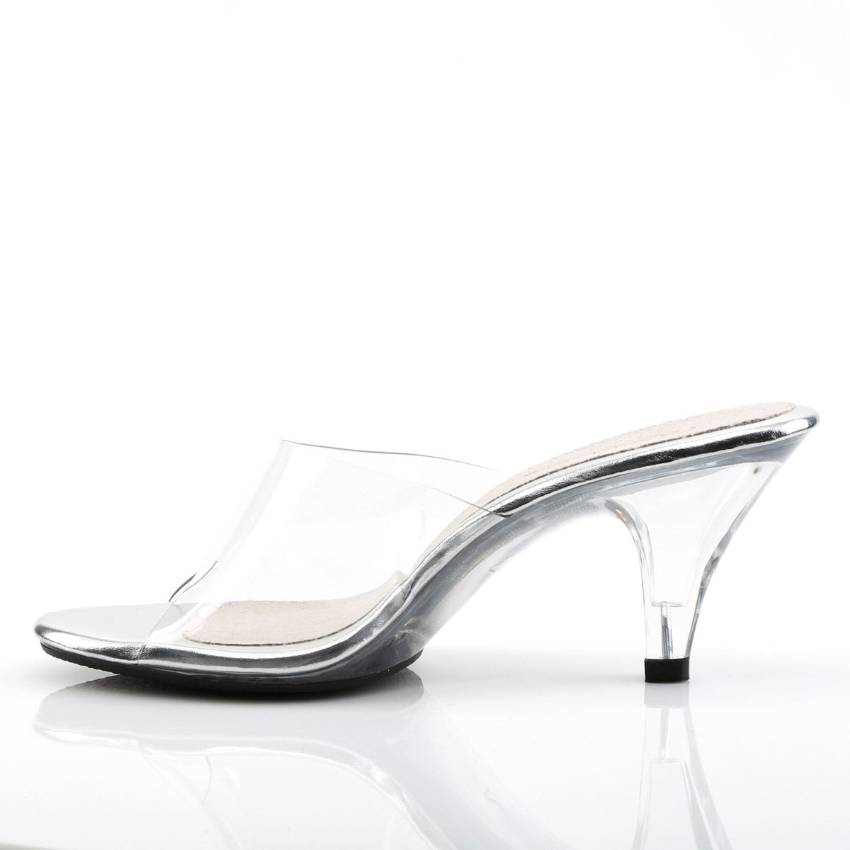 Sexy Open Toe Clear Upper Slip On Slippers Mules High Heels Shoes Pleaser Fabulicious BELLE/301