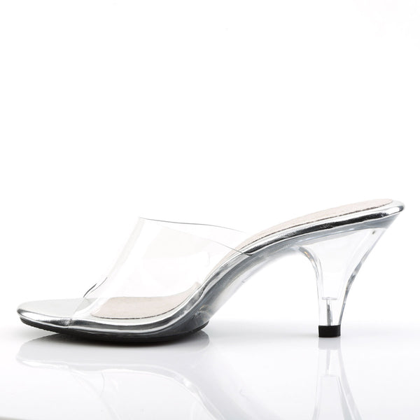 Sexy Open Toe Clear Upper Slip On Slippers Mules High Heels Shoes Pleaser Fabulicious BELLE/301