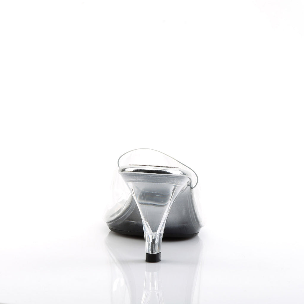 Sexy Open Toe Clear Upper Slip On Slippers Mules High Heels Shoes Pleaser Fabulicious BELLE/301