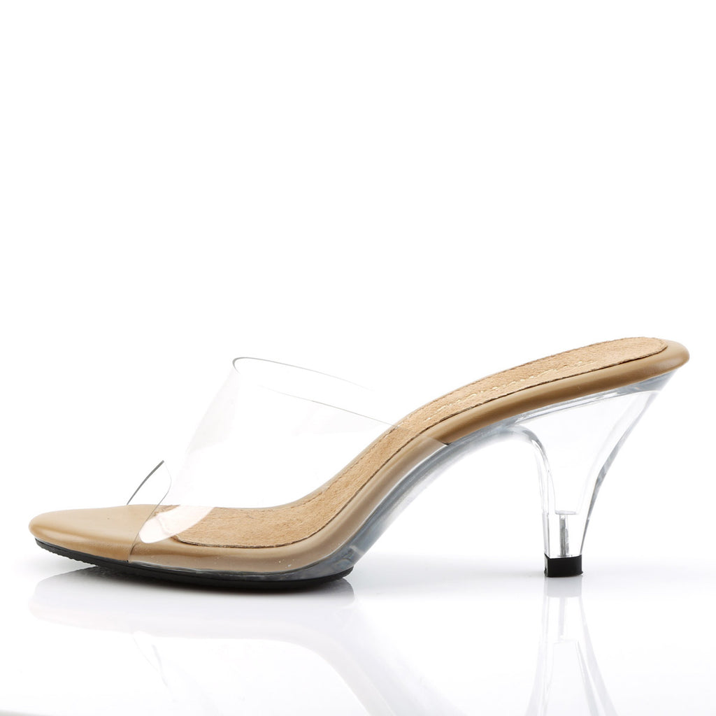 Sexy Open Toe Clear Upper Slip On Slippers Mules High Heels Shoes Pleaser Fabulicious BELLE/301