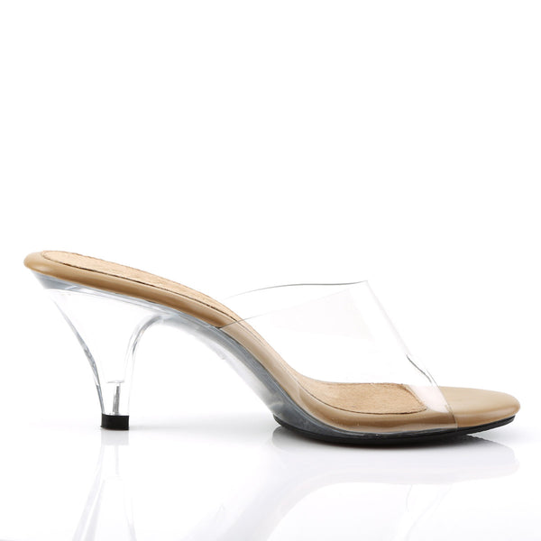 Sexy Open Toe Clear Upper Slip On Slippers Mules High Heels Shoes Pleaser Fabulicious BELLE/301