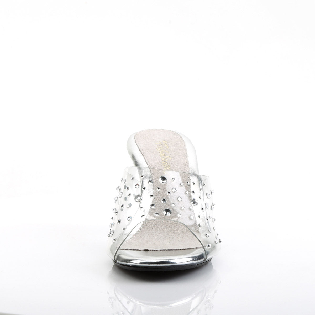 Cute Fancy Rhinestone Upper Open Toe Slip On Mules High Heels Shoes Pleaser Fabulicious BELLE/301RS