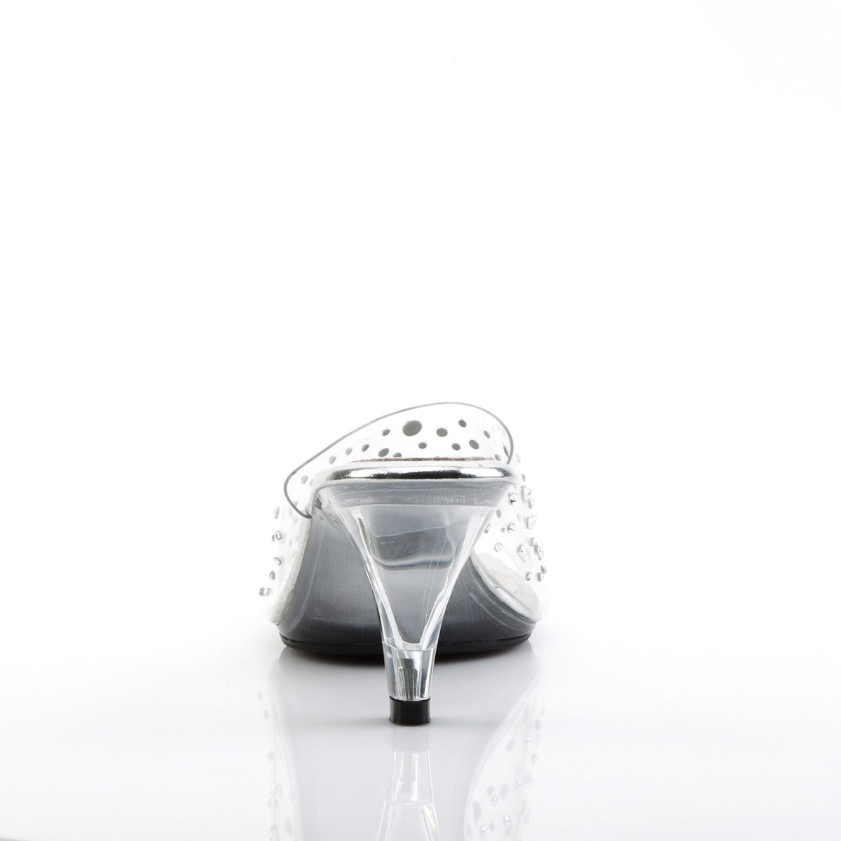Cute Fancy Rhinestone Upper Open Toe Slip On Mules High Heels Shoes Pleaser Fabulicious BELLE/301RS