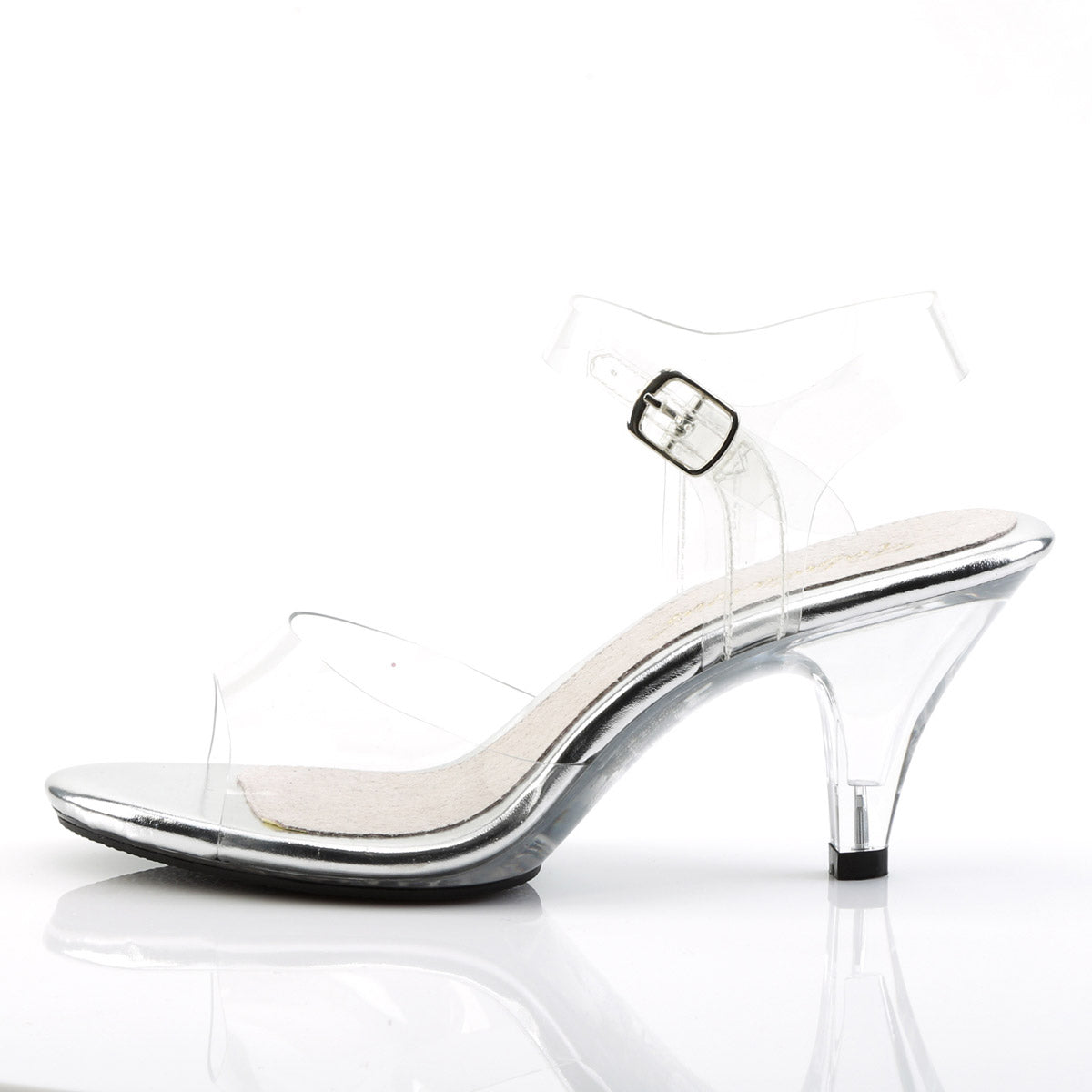 Sexy Casual Clear Upper Open Toe Sandal Ankle Strap High Heels Shoes Pleaser Fabulicious BELLE/308