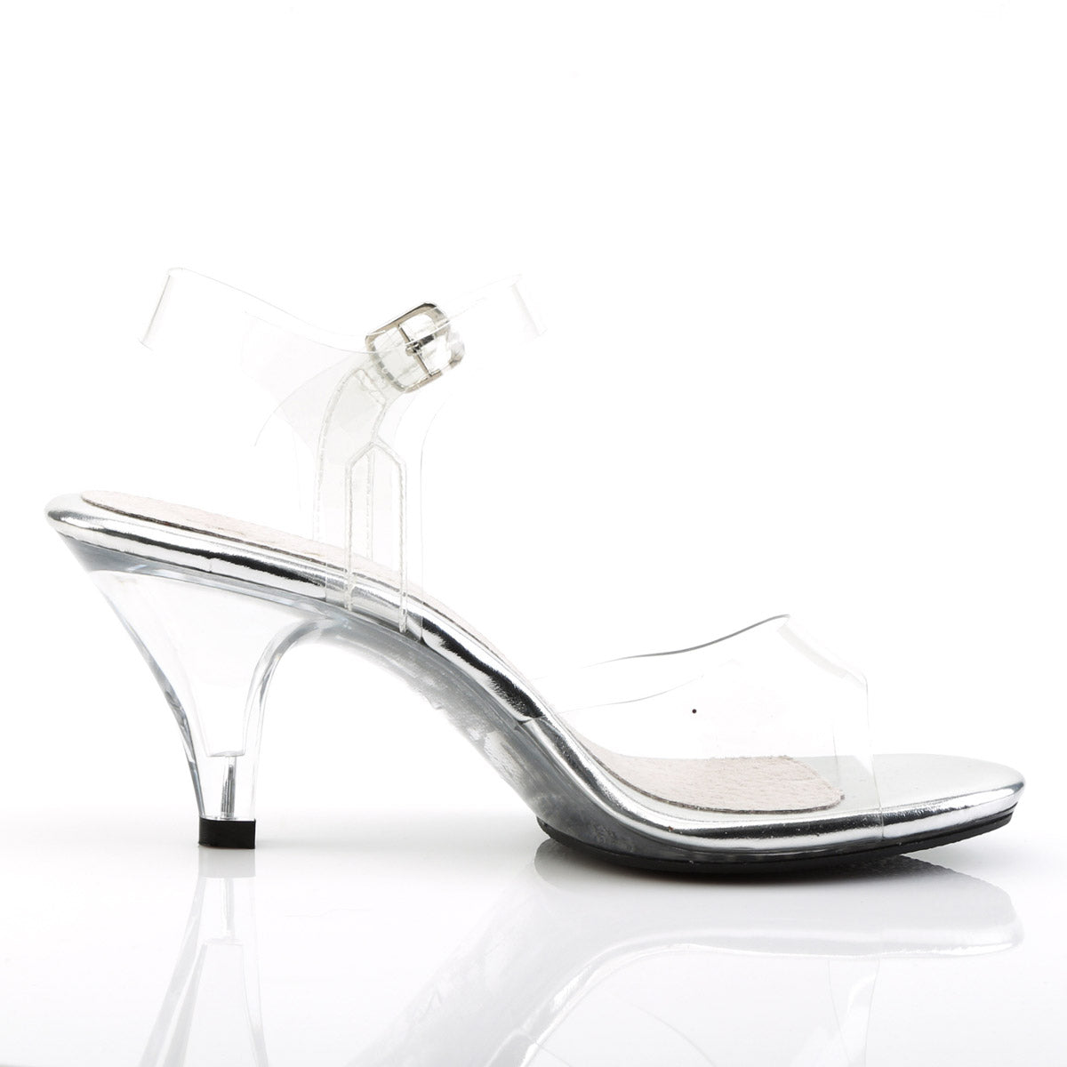 Sexy Casual Clear Upper Open Toe Sandal Ankle Strap High Heels Shoes Pleaser Fabulicious BELLE/308