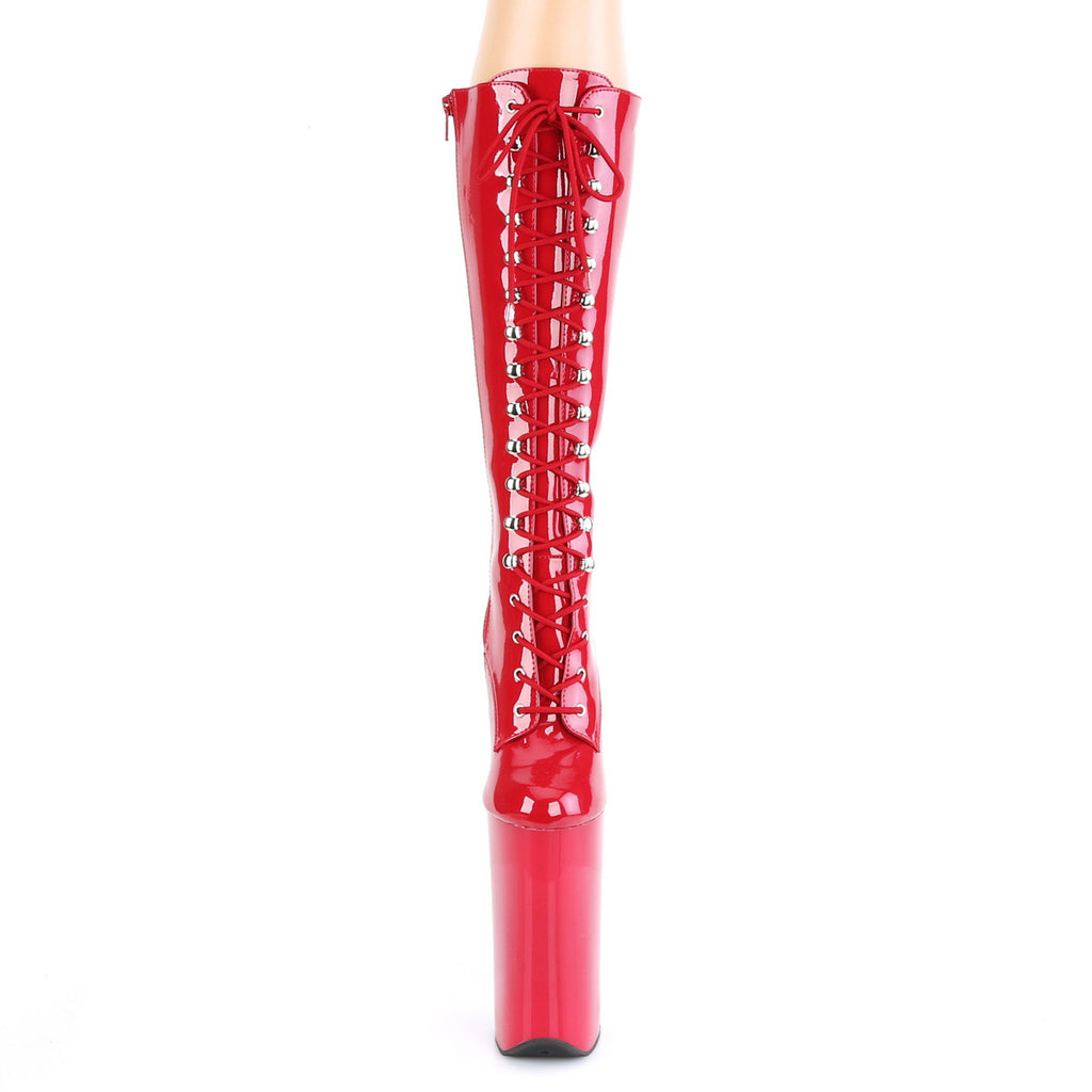 10" Heel, 6 1/4" Pf Lace-up Front Knee High Boot, Side Zip Pleaser Pleaser BEYOND/2020