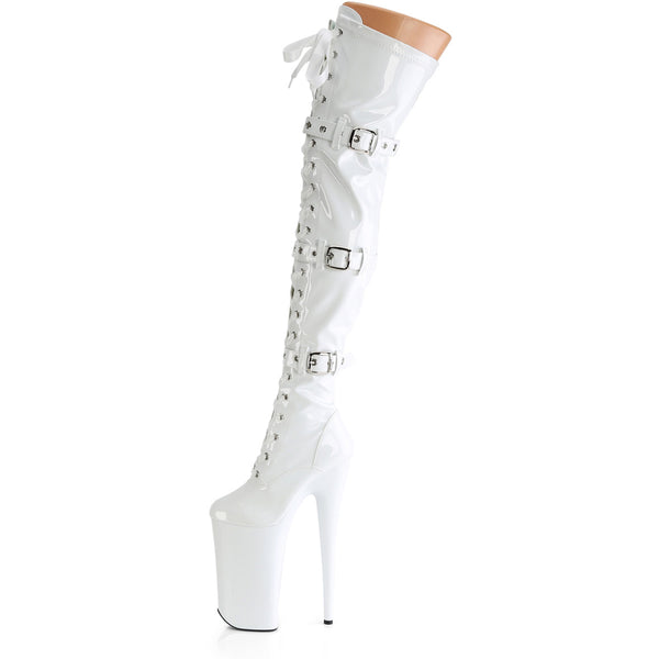 10" Heel, 6 1/4" Pf Buckled Lace Up Thigh Boot, Side Zip Pleaser Pleaser BEYOND/3028
