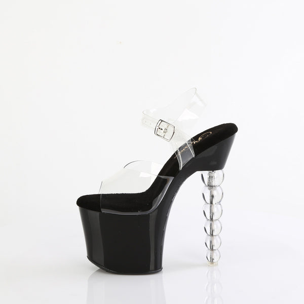 7" Beaded Heel, 3 1/4" Pf Ankle Strap Sandal Pleaser Pleaser BLISS/708
