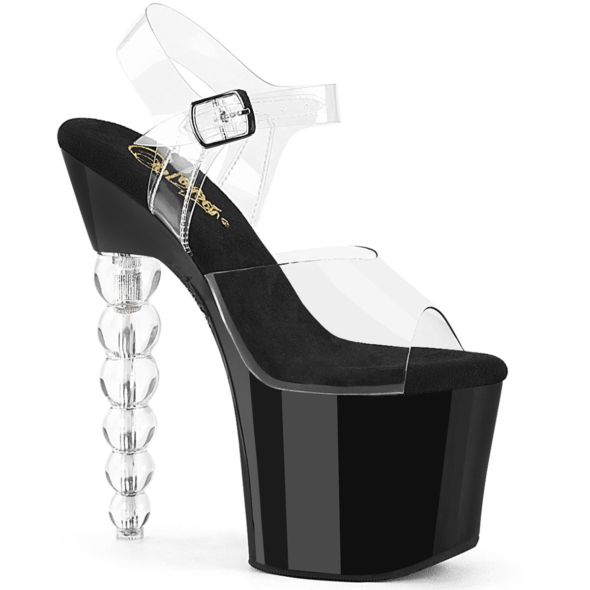 7" Beaded Heel, 3 1/4" Pf Ankle Strap Sandal Pleaser Pleaser BLISS/708