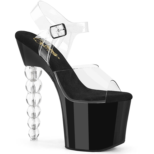 7" Beaded Heel, 3 1/4" Pf Ankle Strap Sandal Pleaser Pleaser BLISS/708
