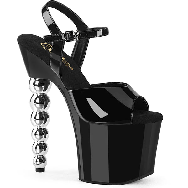 7" Beaded Heel, 3 1/4" Pf Ankle Strap Sandal Pleaser Pleaser BLISS/709
