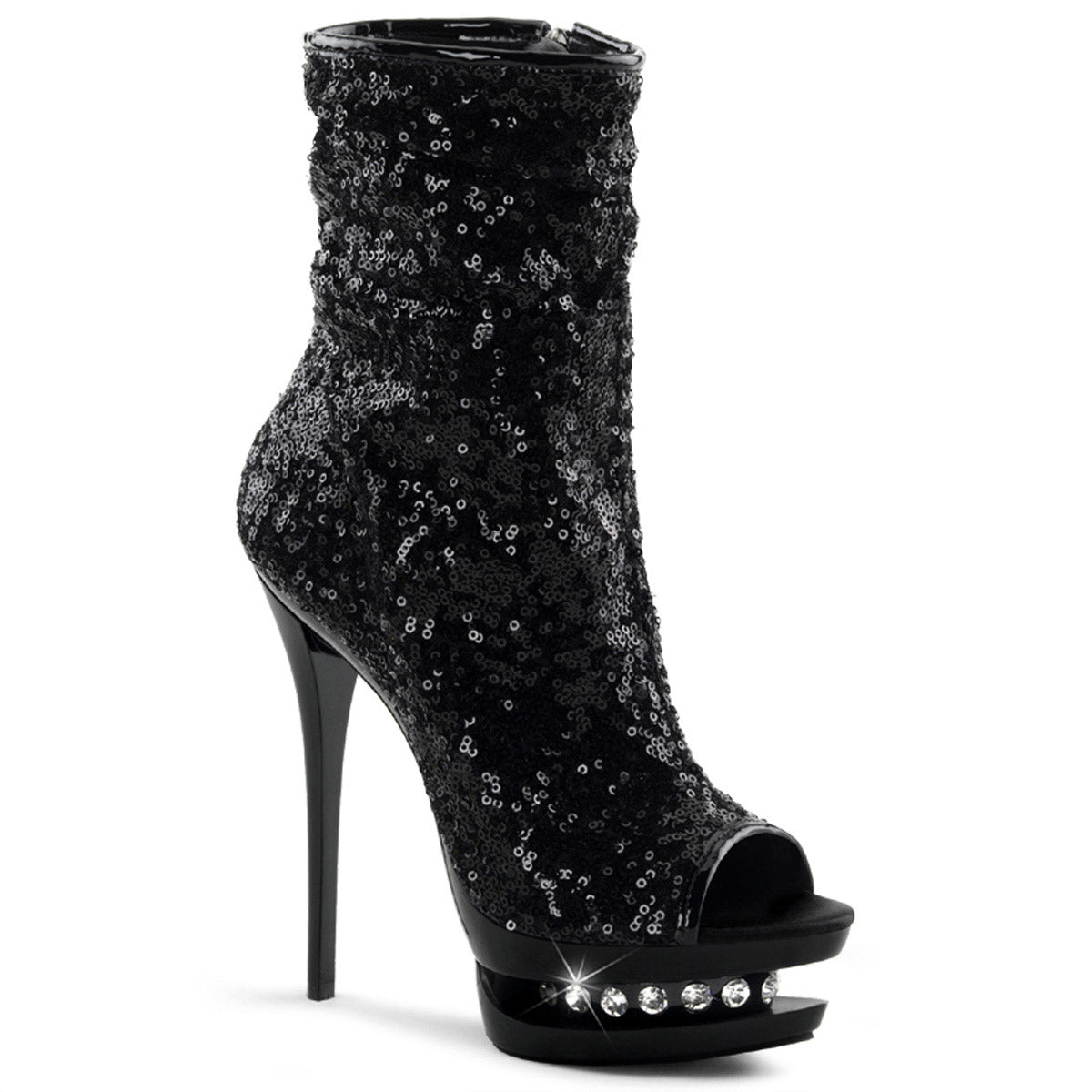 Sexy Glitter Booties Rhinestone Platform Stiletto High Heels Shoes Pleaser Pleaser BLONDIE/R/1008