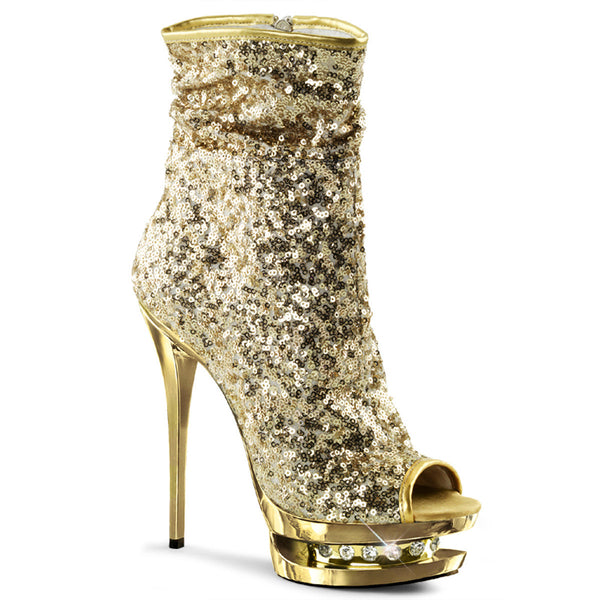 Sexy Glitter Booties Rhinestone Platform Stiletto High Heels Shoes Pleaser Pleaser BLONDIE/R/1008