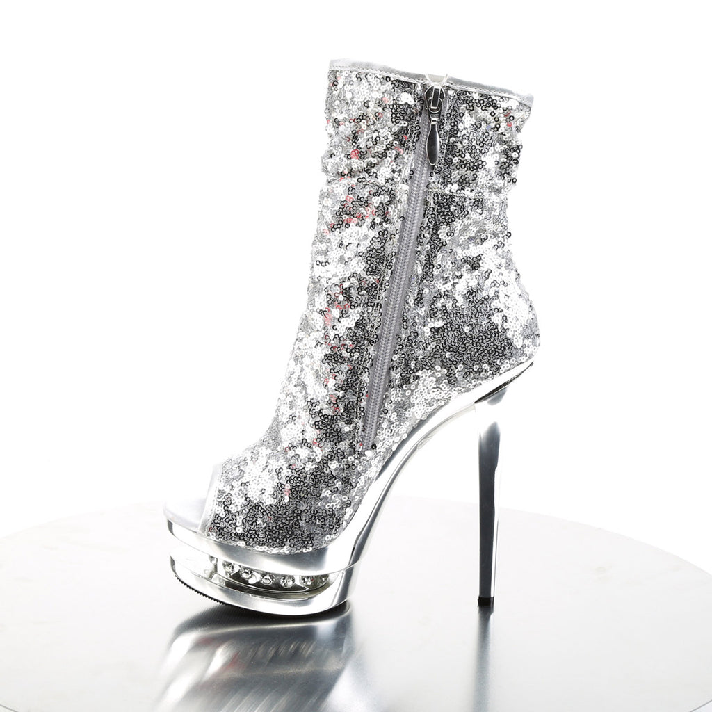 Sexy Glitter Booties Rhinestone Platform Stiletto High Heels Shoes Pleaser Pleaser BLONDIE/R/1008
