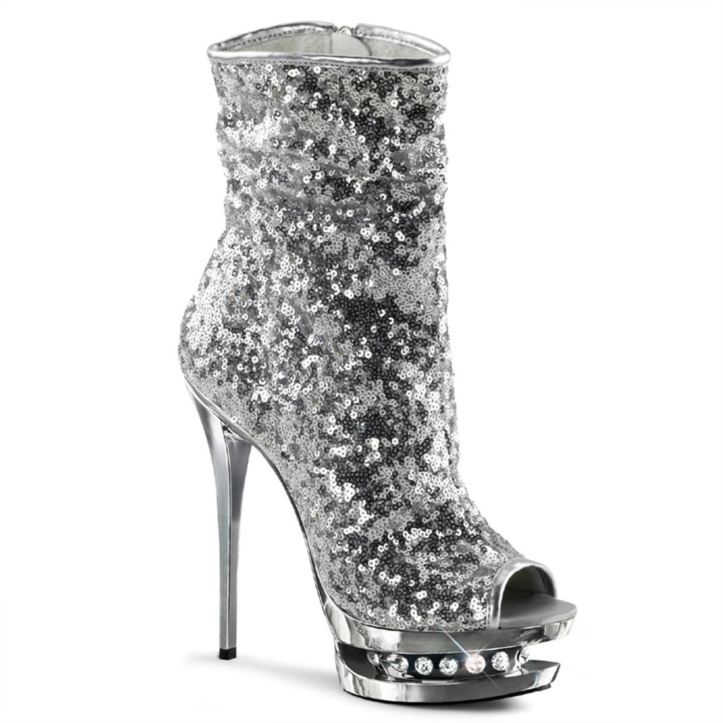 Sexy Glitter Booties Rhinestone Platform Stiletto High Heels Shoes Pleaser Pleaser BLONDIE/R/1008