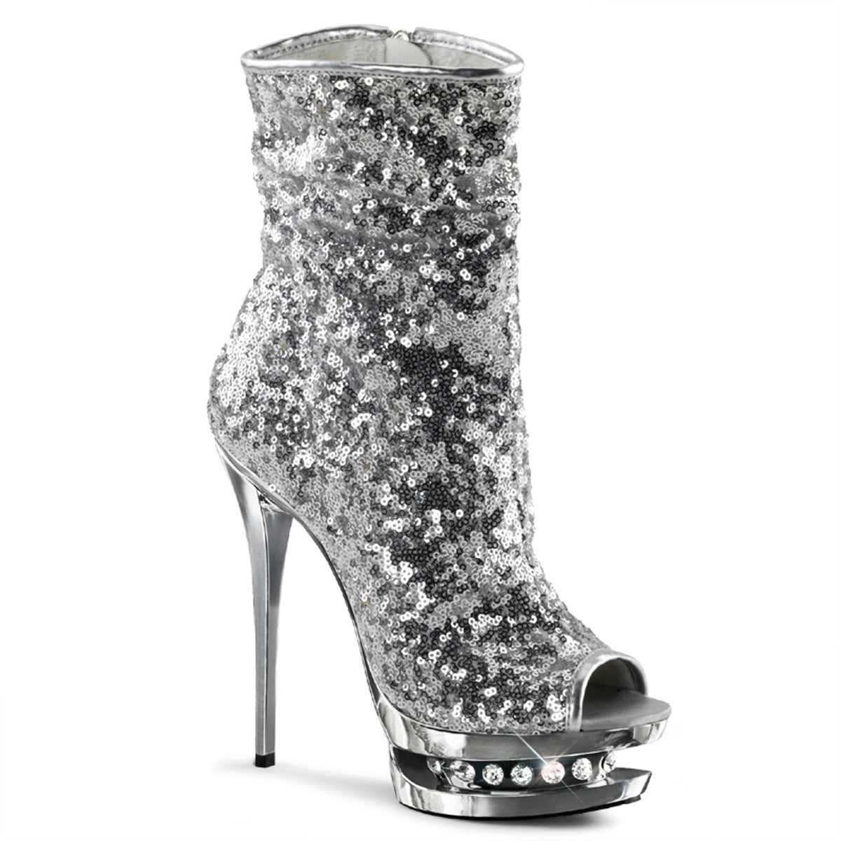 Sexy Glitter Booties Rhinestone Platform Stiletto High Heels Shoes Pleaser Pleaser BLONDIE/R/1008