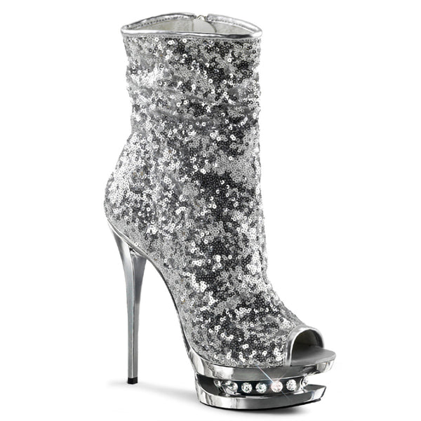 Sexy Glitter Booties Rhinestone Platform Stiletto High Heels Shoes Pleaser Pleaser BLONDIE/R/1008