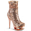 6" Heel, 1 1/2" Pf Sequined Ankle Boot, Side Zip Pleaser Pleaser BL/R1009/ROGDSQ/RGCH