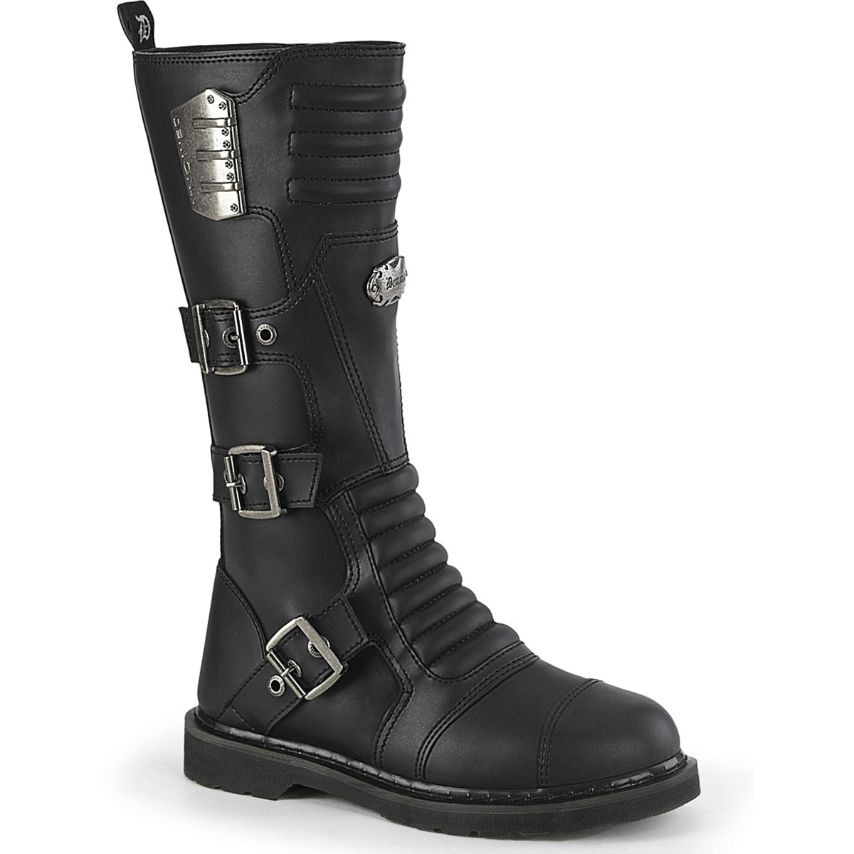 1 1/4" Heel 20 Eyelet Knee High Combat Boot, Side Zip Pleaser Demonia BOLT/405 Main image