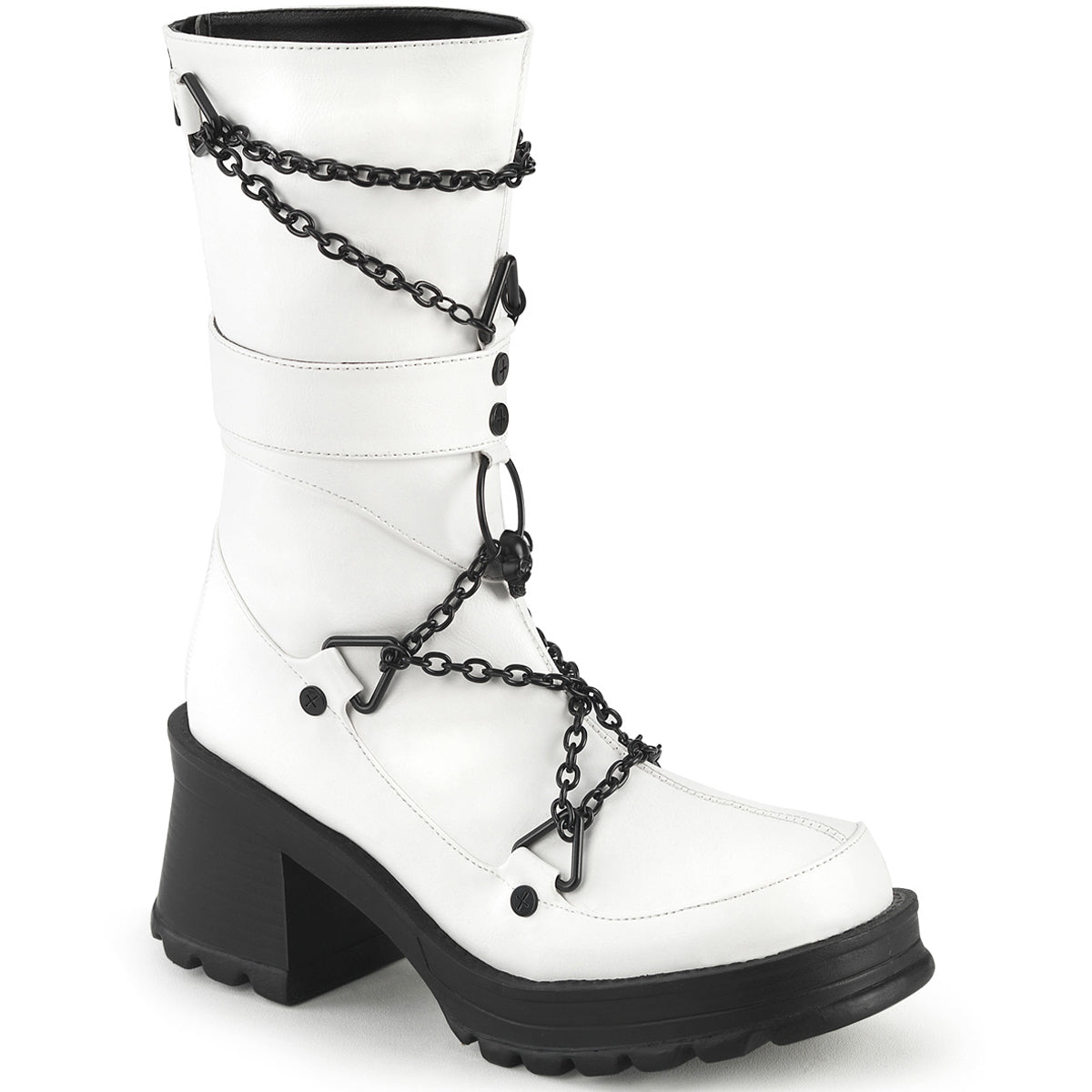 2 3/4" Heel, 1" Platform Mid-Calf Boot, Back Zip Pleaser Demonia BRATTY120/WVL Main image