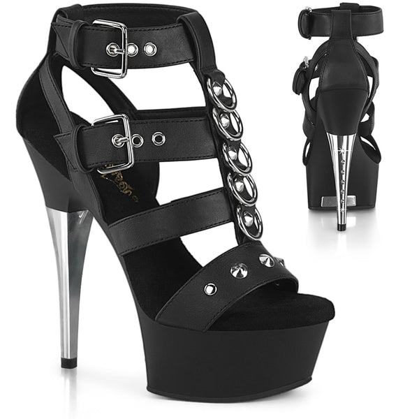 6" Heel, 1 3/4" Pf Strappy T-Strap Close Back Sandal Pleaser Pleaser CAPTIVA/658