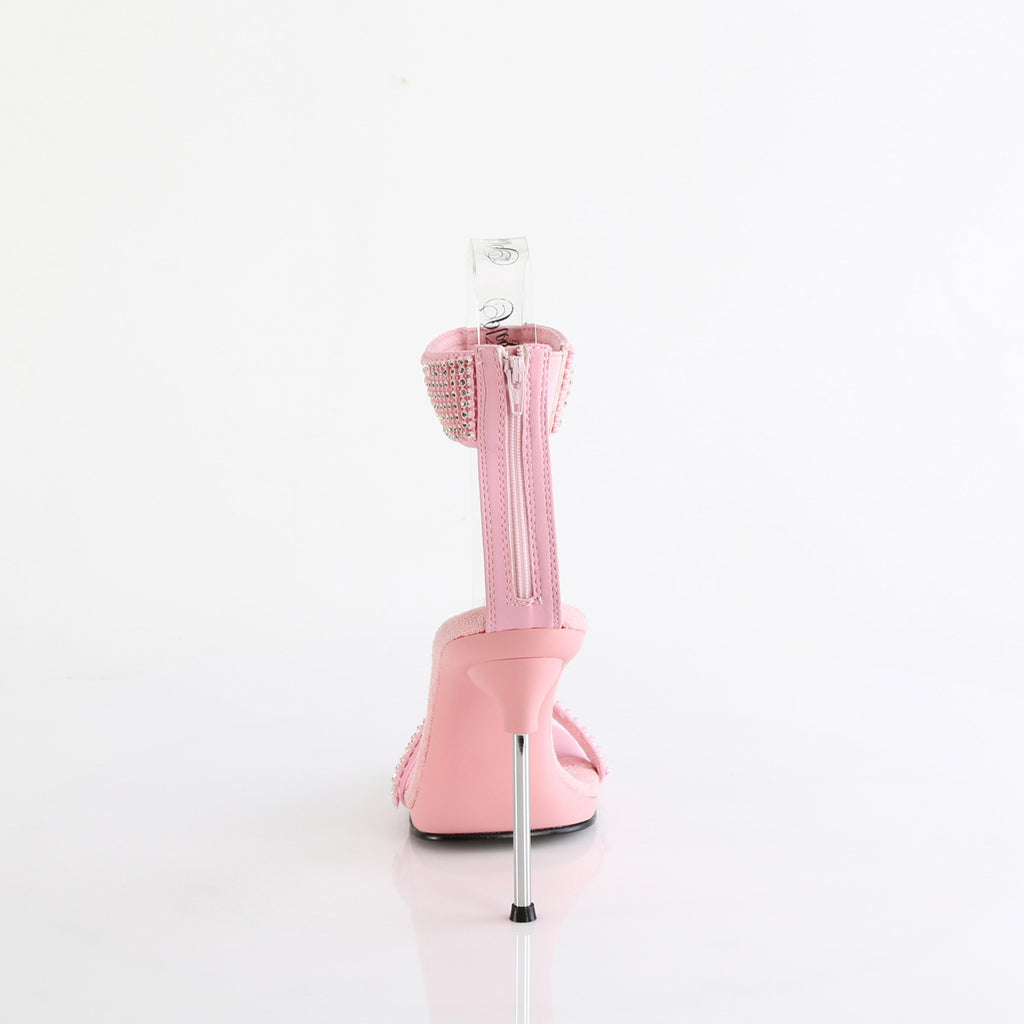 4 1/2" Heel, 1/4" Pf Ankle Strap Sandal W/Rs, Back Zip Pleaser Fabulicious CHIC/40