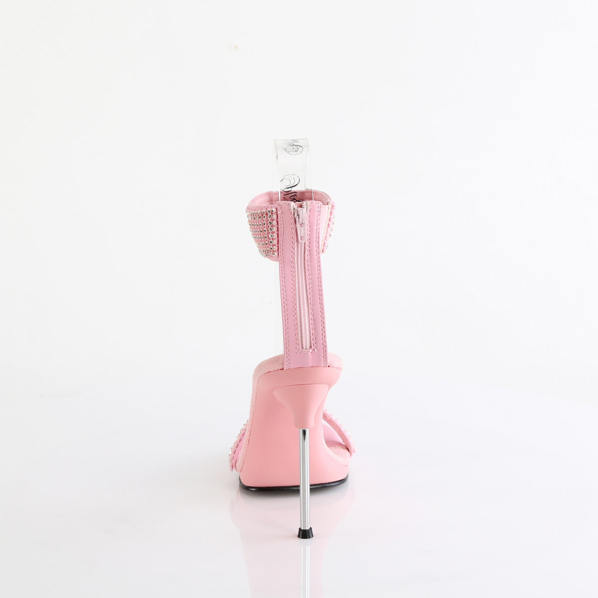 4 1/2" Heel, 1/4" Pf Ankle Strap Sandal W/Rs, Back Zip Pleaser Fabulicious CHIC/40