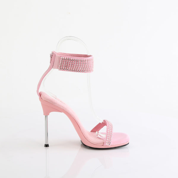 4 1/2" Heel, 1/4" Pf Ankle Strap Sandal W/Rs, Back Zip Pleaser Fabulicious CHIC/40
