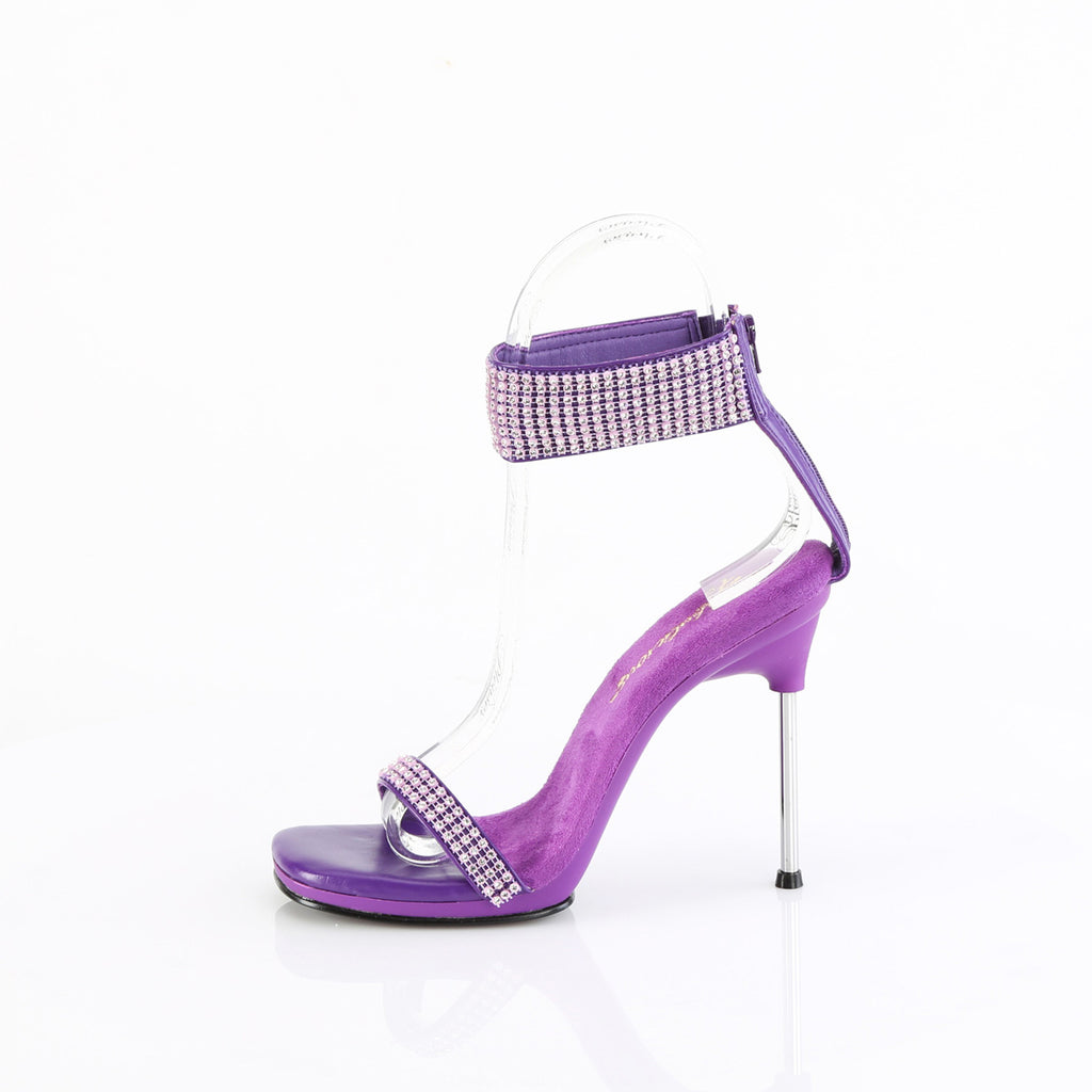 4 1/2" Heel, 1/4" Pf Ankle Strap Sandal W/Rs, Back Zip Pleaser Fabulicious CHIC/40