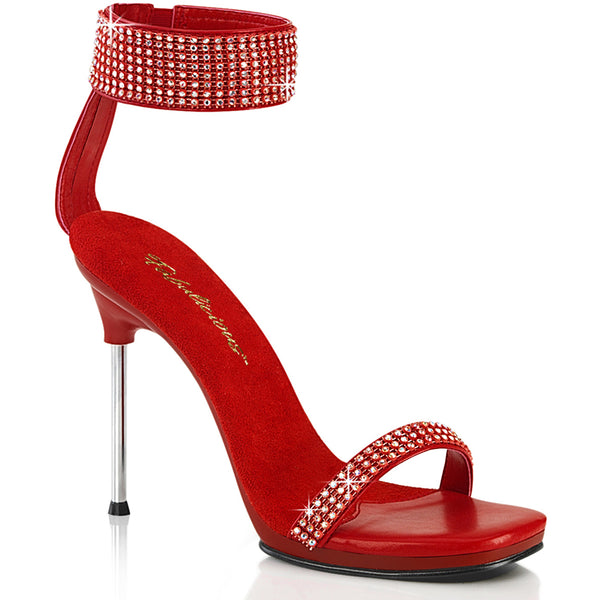 4 1/2" Heel, 1/4" Pf Ankle Strap Sandal W/Rs, Back Zip Pleaser Fabulicious CHIC/40