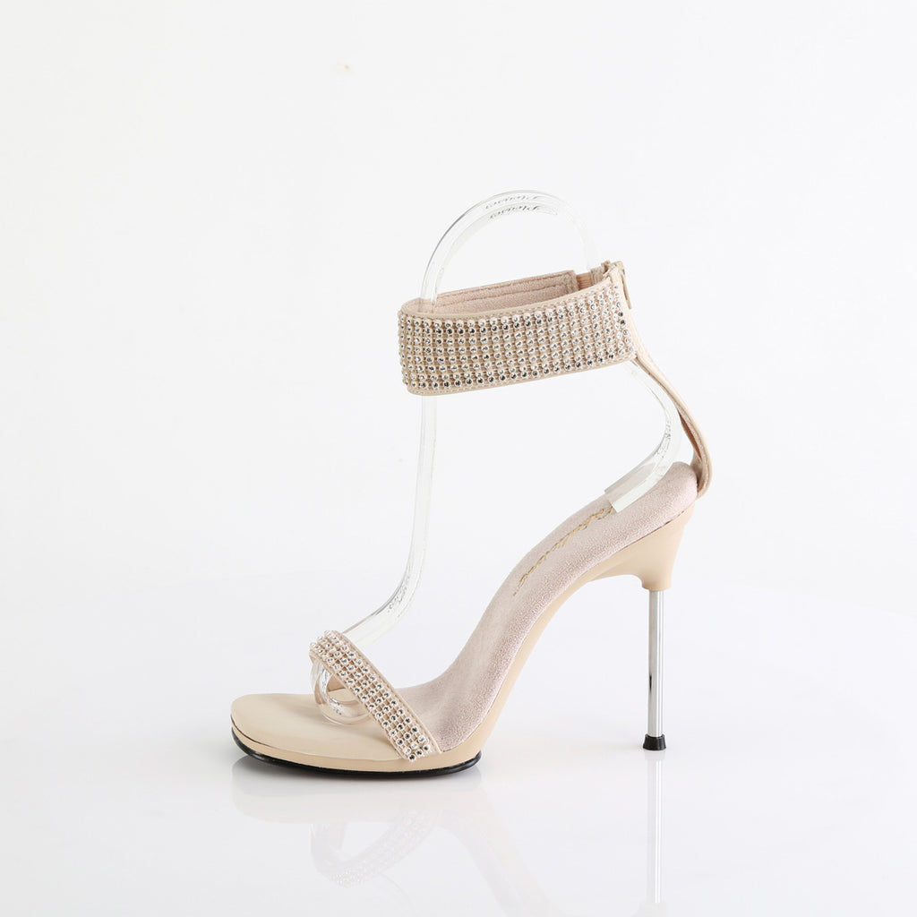 4 1/2" Heel, 1/4" Pf Ankle Strap Sandal W/Rs, Back Zip Pleaser Fabulicious CHIC/40