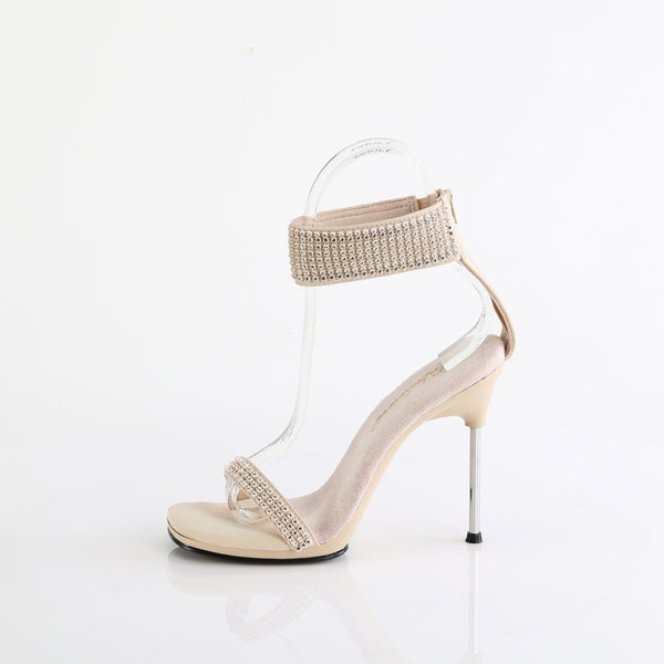 4 1/2" Heel, 1/4" Pf Ankle Strap Sandal W/Rs, Back Zip Pleaser Fabulicious CHIC/40