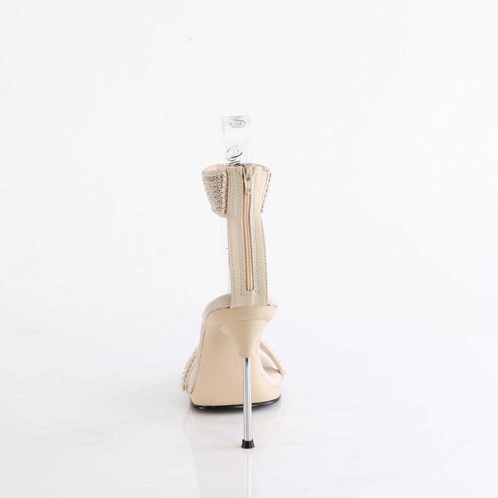 4 1/2" Heel, 1/4" Pf Ankle Strap Sandal W/Rs, Back Zip Pleaser Fabulicious CHIC/40