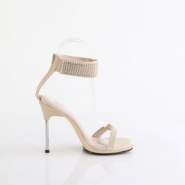 4 1/2" Heel, 1/4" Pf Ankle Strap Sandal W/Rs, Back Zip Pleaser Fabulicious CHIC/40