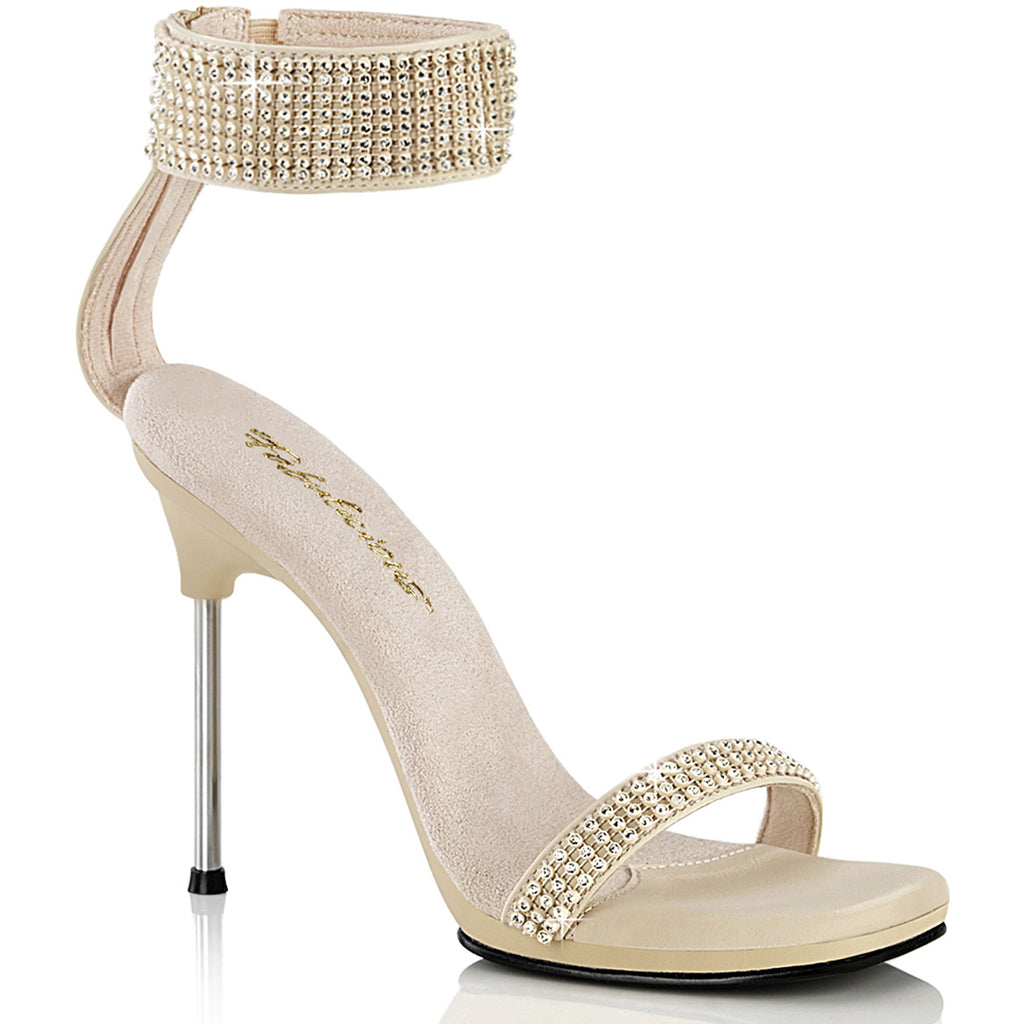 4 1/2" Heel, 1/4" Pf Ankle Strap Sandal W/Rs, Back Zip Pleaser Fabulicious CHIC/40