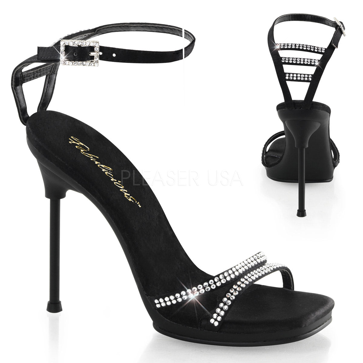 4 1/2" Heel, 1/4" PF Strappy Sandal Pleaser Fabulicious CHIC/42 Main image