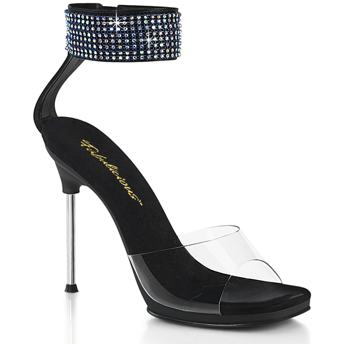 4 1/2" Heel, 1/4" Pf Ankle Strap Sandal W/Rs, Back Zip Pleaser Fabulicious CHIC/42 Main image