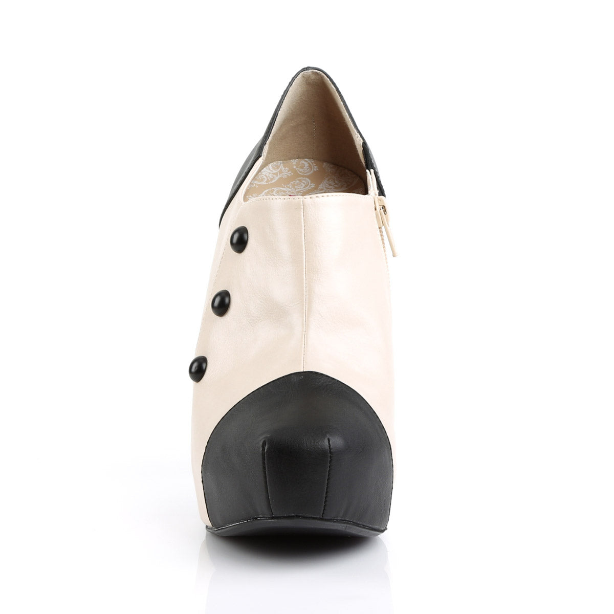 Pleaser Chloe-11 Women 5 1/4" Heel 3-Button Black White Ankle Boots Secondary image