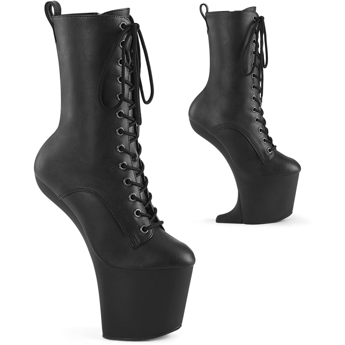 8" Heelless, 3" Pf Lace-Up Front Ankle Boot, Inside Zip Secondary image