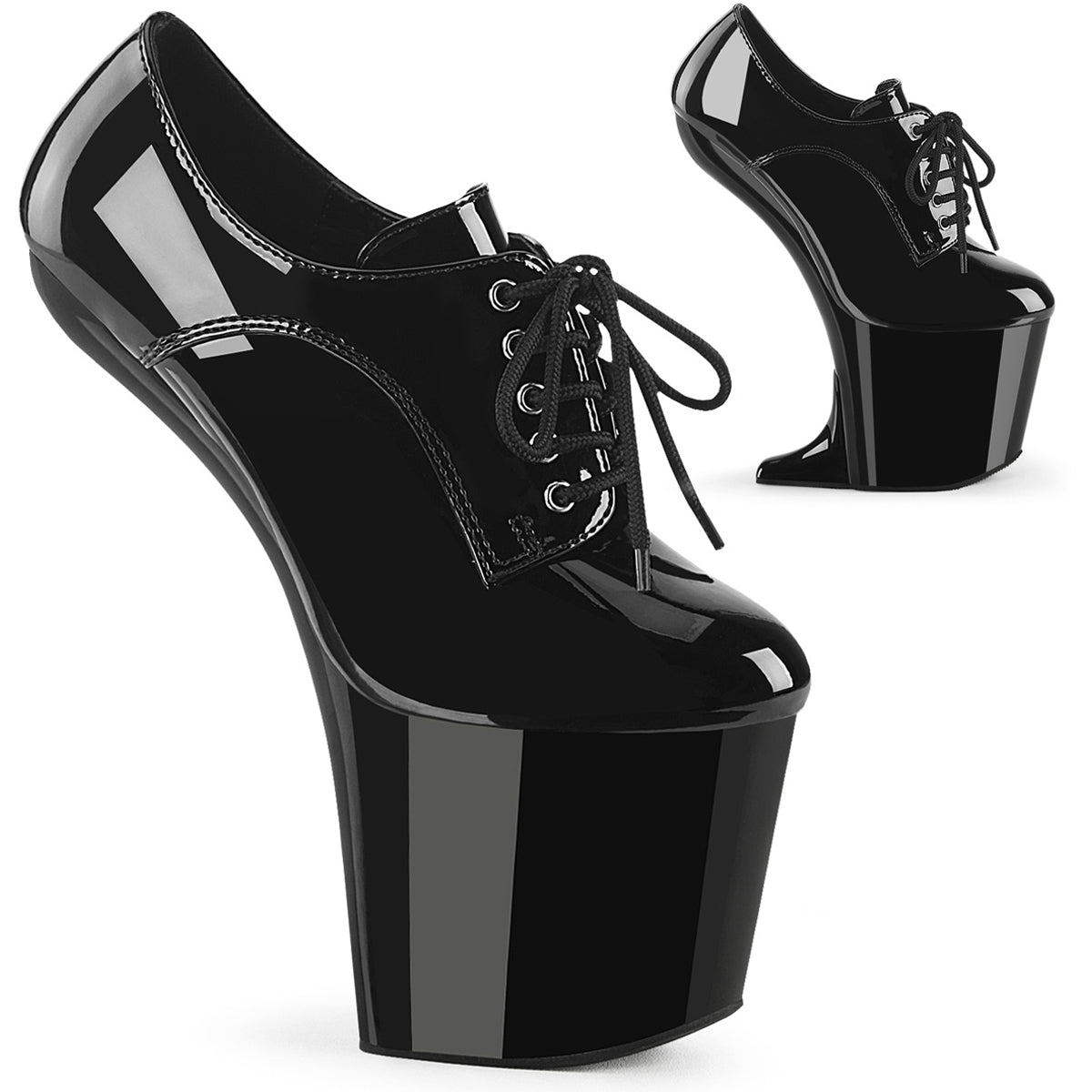 8" Heelless, 3" Pf Oxford Lace-Up Pump Pleaser Pleaser CRAZE/860