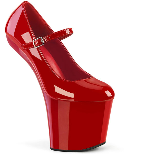8" Heelless, 3" Pf Mary Jane Pump Pleaser  CRAZE/880