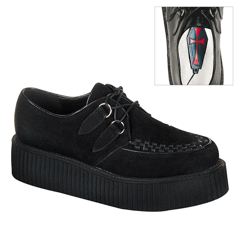 Rockabilly Punk Goth Suede Lace Platform Creeper Boots Boat Shoes Pleaser Demonia CREEPER/402S