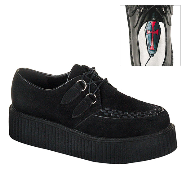 Rockabilly Punk Goth Suede Lace Platform Creeper Boots Boat Shoes Pleaser Demonia CREEPER/402S