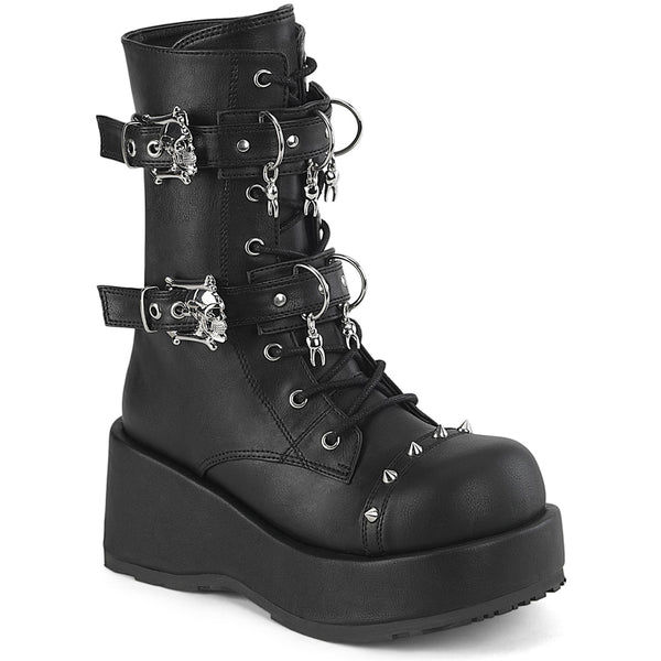 2 3/4" Platform Lace-Up Ankle Boot, Inside Zip Pleaser Demonia CUBBY/54