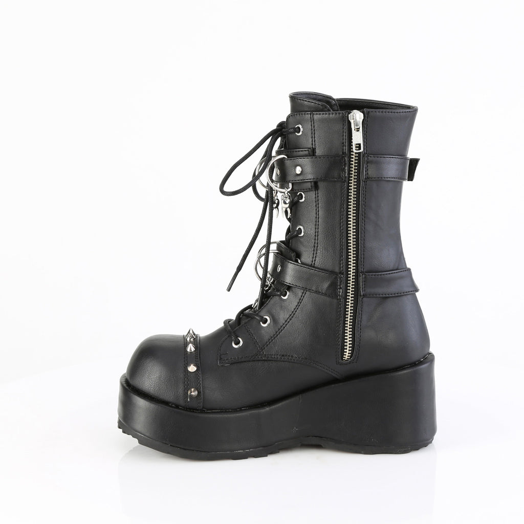 2 3/4" Platform Lace-Up Ankle Boot, Inside Zip Pleaser Demonia CUBBY/54